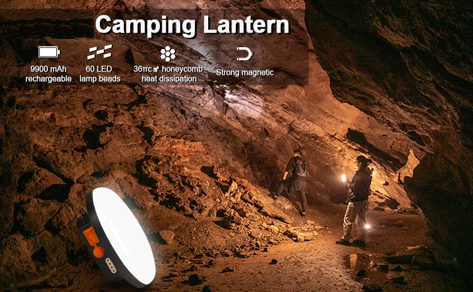 Cheap Goat Tents 15600mah Camping Lantern Portable Emergency Light Dimmable Magnetic Tent Bulb 2000lm Powerful Outdoor Waterproof Work Flashlight