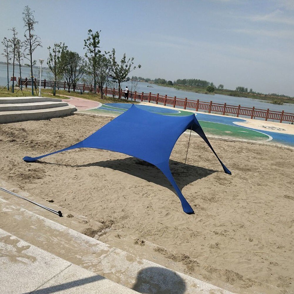 Cheap Goat Tents 210x170x150cm Family Portable Awning Waterproof Tarp Tent Shade Outdoor Camping Canopy Windproof Tent Tourist Beach Sun Shelter