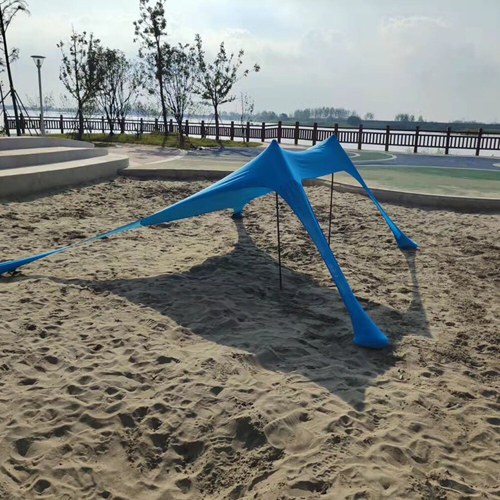 Cheap Goat Tents 210x170x150cm Family Portable Awning Waterproof Tarp Tent Shade Outdoor Camping Canopy Windproof Tent Tourist Beach Sun Shelter