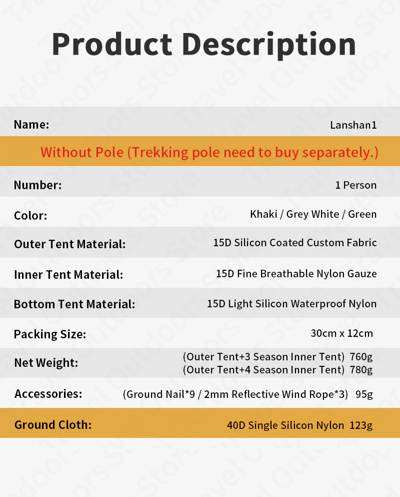 Cheap Goat Tents 3f Ul Gear Lanshan1 2 Ultralight Camping Tent Outdoor 15d Nylon Silicone 1