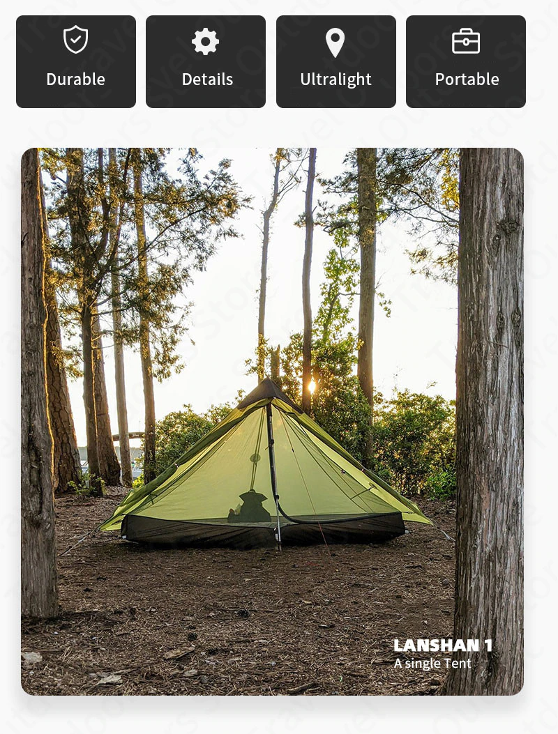 Cheap Goat Tents 3f Ul Gear Lanshan1 2 Ultralight Camping Tent Outdoor 15d Nylon Silicone 1