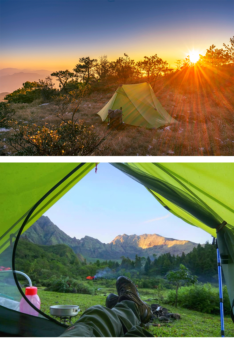 Cheap Goat Tents 3f Ul Gear Lanshan 2 Pro Tent 2 Person Outdoor Ultralight Camping Tent 3 Season Professional 20d Nylon Both Sides Silicon Tent