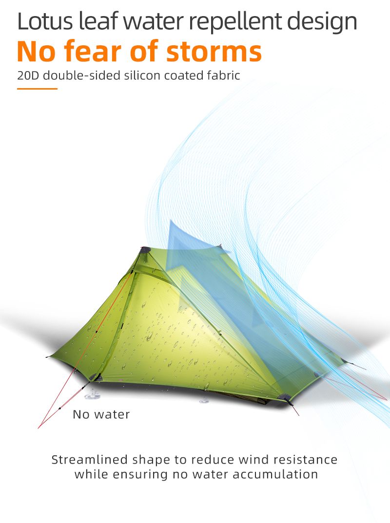 Cheap Goat Tents 3f Ul Gear Lanshan 2 Pro Tent 2 Person Outdoor Ultralight Camping Tent 3 Season Professional 20d Nylon Both Sides Silicon Tent
