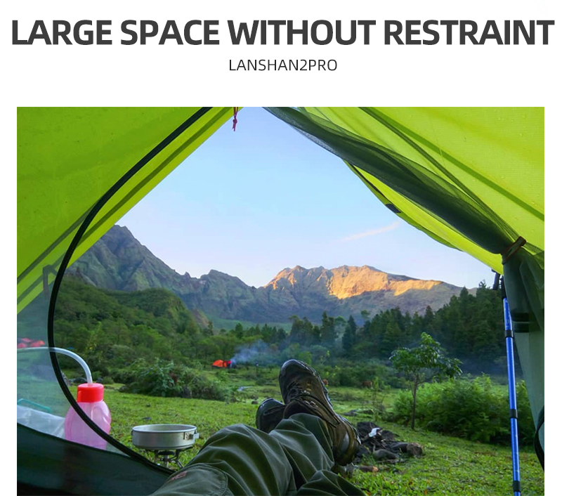 Cheap Goat Tents 3f Ul Gear Lanshan 2 Pro Tent 2 Person Outdoor Ultralight Camping Tent 3 Season Professional 20d Nylon Both Sides Silicon Tent