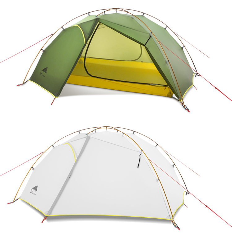 Cheap Goat Tents 3f Ul Gear Newest Green And White 4 Season Camping Tent 15d Nylon Double Layer Waterproof Tent For 2 Persons