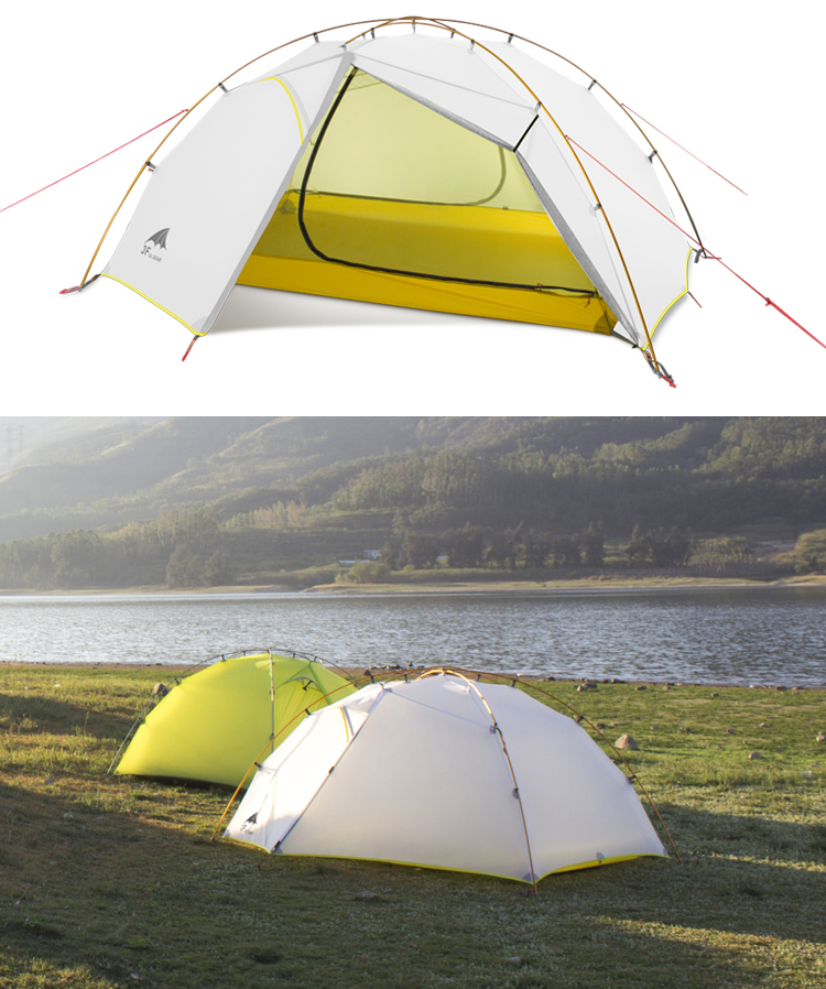 Cheap Goat Tents 3f Ul Gear Newest Green And White 4 Season Camping Tent 15d Nylon Double Layer Waterproof Tent For 2 Persons