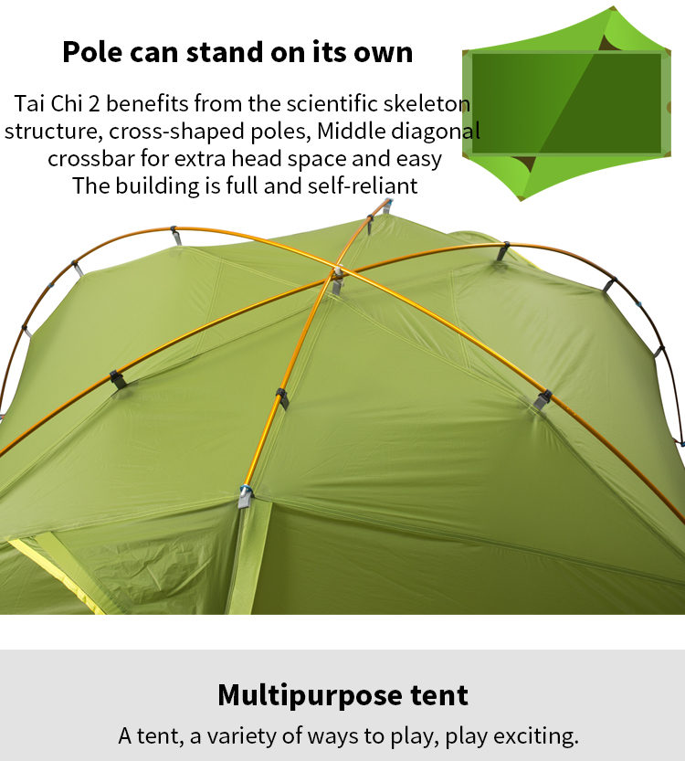 Cheap Goat Tents 3f Ul Gear Newest Green And White 4 Season Camping Tent 15d Nylon Double Layer Waterproof Tent For 2 Persons