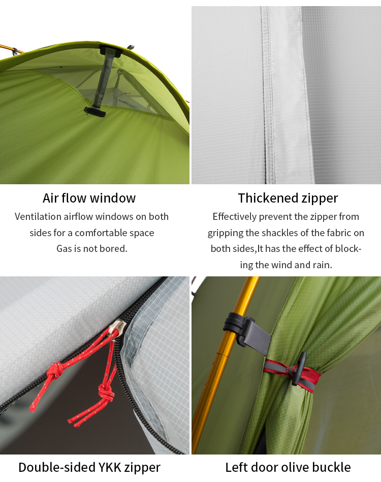 Cheap Goat Tents 3f Ul Gear Newest Green And White 4 Season Camping Tent 15d Nylon Double Layer Waterproof Tent For 2 Persons