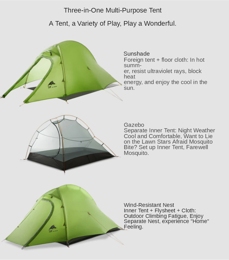 Cheap Goat Tents 3f Ul Gear Zhengtu 2 Ultralight 15d Coated Silicon 3 Season Camping Tent Or 4 Season Outdoor Anti