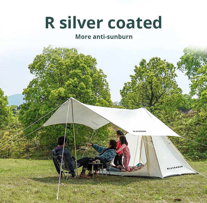 Cheap Goat Tents 4 Person Ultralight Tent 68d Polyester Oxford Cloth Combination Set Outdoor Camping Sunshade And Rainproof Home Driving Tour