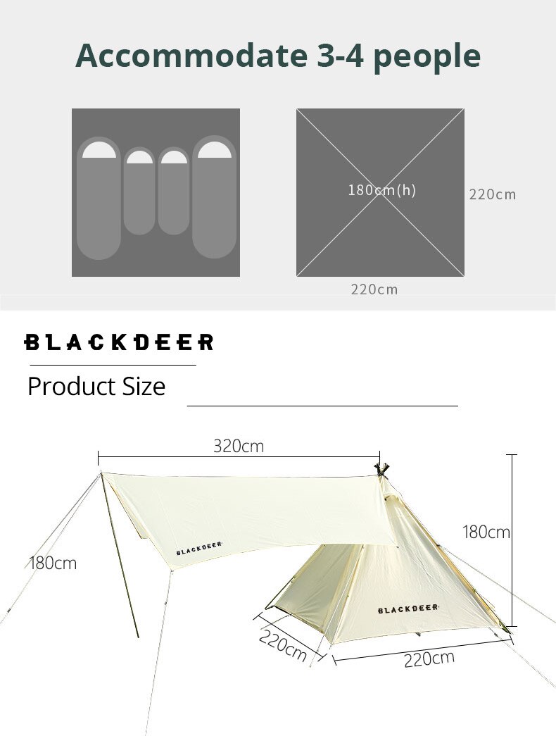Cheap Goat Tents 4 Person Ultralight Tent 68d Polyester Oxford Cloth Combination Set Outdoor Camping Sunshade And Rainproof Home Driving Tour