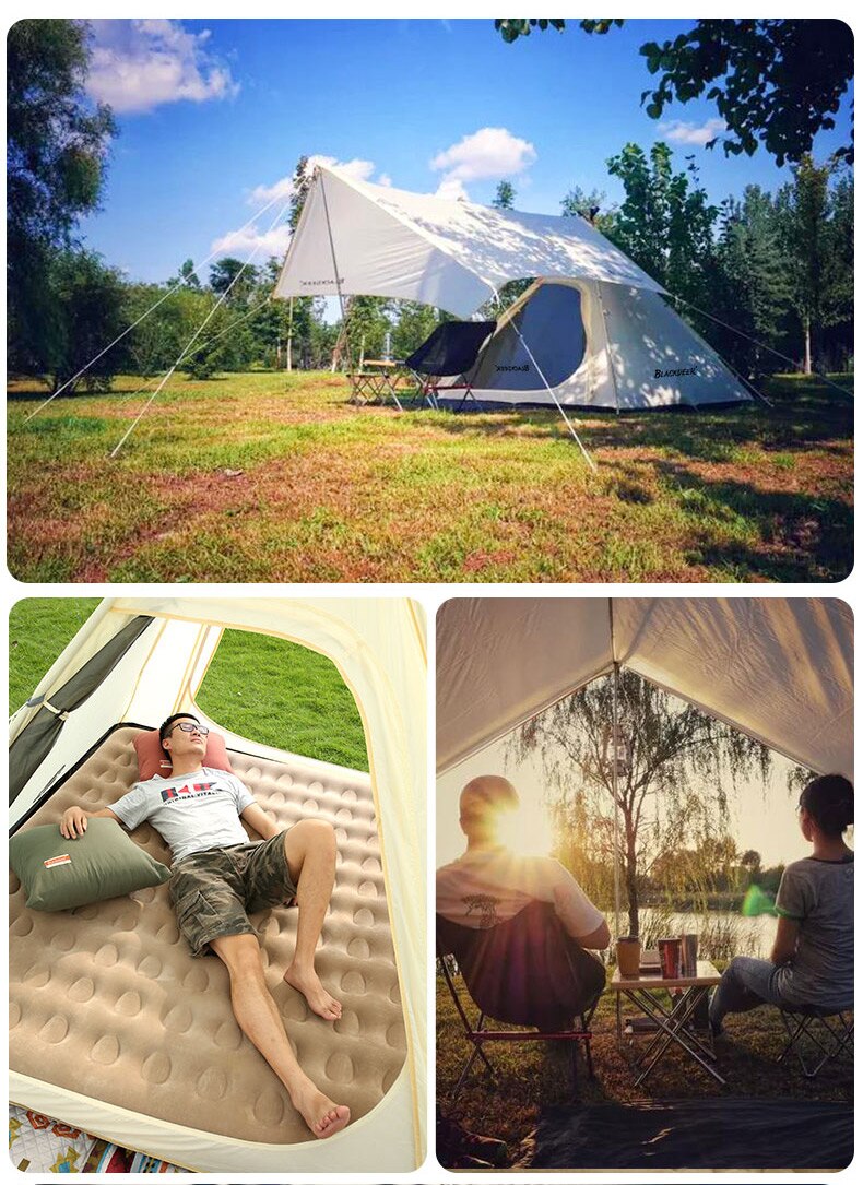 Cheap Goat Tents 4 Person Ultralight Tent 68d Polyester Oxford Cloth Combination Set Outdoor Camping Sunshade And Rainproof Home Driving Tour