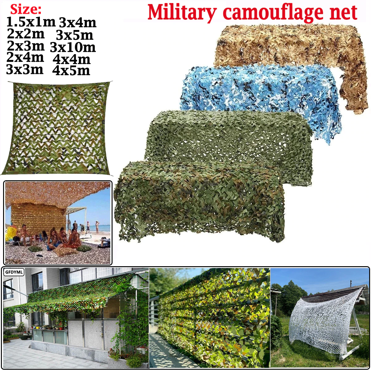 Cheap Goat Tents 4x5m3x10m 2x2 M Military Camouflage Net Camouflage Net Military Net Shade Net Hunting Garden Car Outdoor Camping Shade Tent