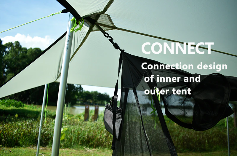 Cheap Goat Tents Aricxi Multifunctional Pro Tent Oudoor 2 Person Ultralight Camping Tent 3 Season Professional 20d Silnylon Rodless Tent