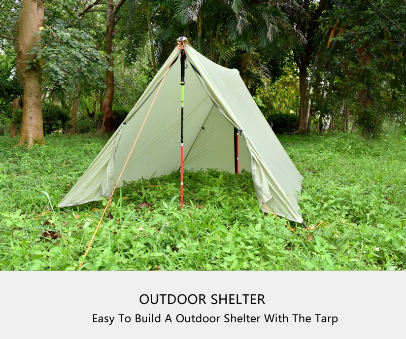 Cheap Goat Tents Aricxi Multifunctional Pro Tent Oudoor 2 Person Ultralight Camping Tent 3 Season Professional 20d Silnylon Rodless Tent