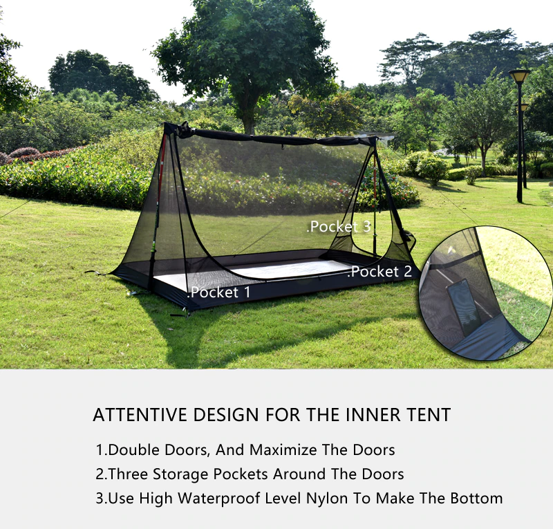 Cheap Goat Tents Aricxi Multifunctional Pro Tent Oudoor 2 Person Ultralight Camping Tent 3 Season Professional 20d Silnylon Rodless Tent