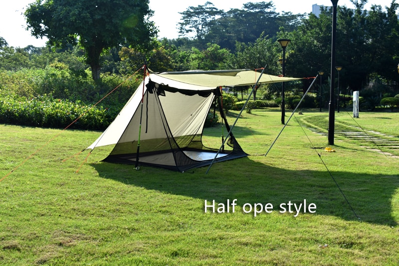 Cheap Goat Tents Aricxi Multifunctional Pro Tent Oudoor 2 Person Ultralight Camping Tent 3 Season Professional 20d Silnylon Rodless Tent