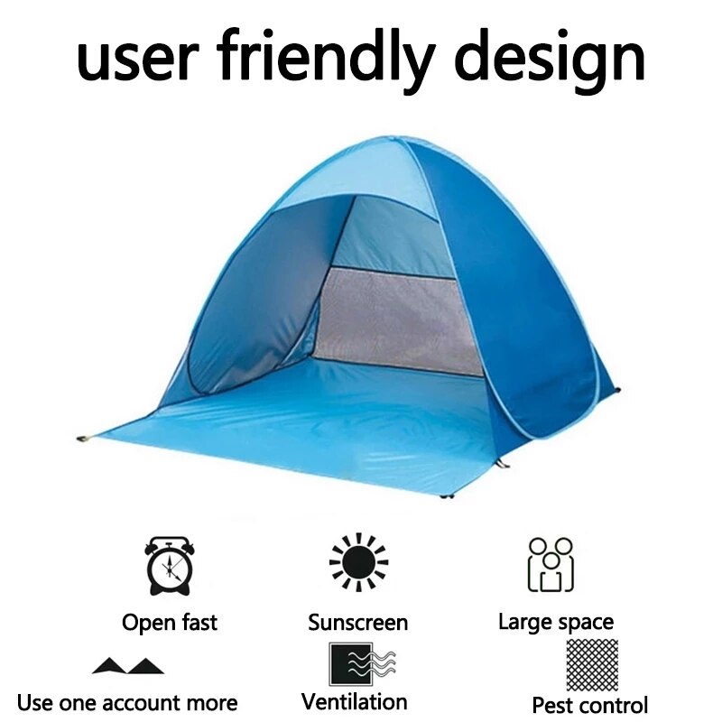 Cheap Goat Tents Automatic Pop Up Tent Portable Beach Tent Outdoor Uv Protection Camping Fishing Tent Cabana Sun Shelter Quick Auto Opening Tent