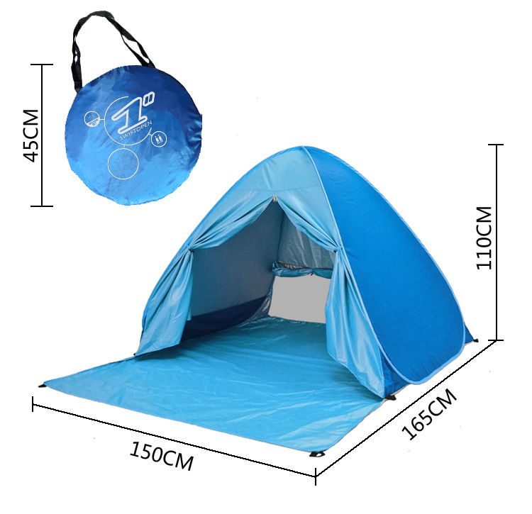 Cheap Goat Tents Beach Tent 165*150*110cm Pop Up Automatic Open Tent Family Ultralight Folding Tents Tourist Fish Camping Anti