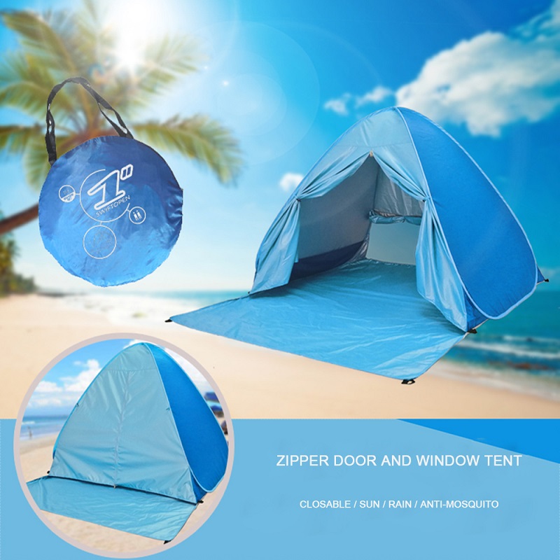 Cheap Goat Tents Beach Tent 165*150*110cm Pop Up Automatic Open Tent Family Ultralight Folding Tents Tourist Fish Camping Anti