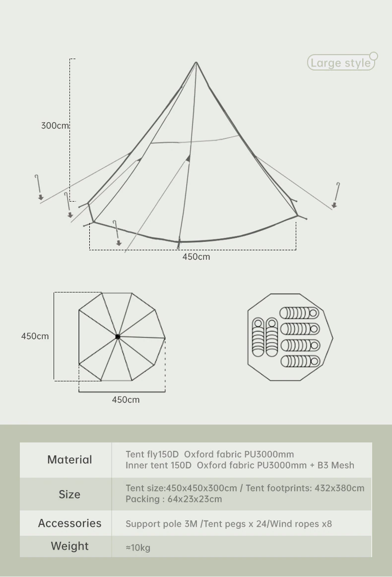 Cheap Goat Tents Bswolf Large Pyramid Tent Ultralight Camping Tent Large Outdoor Teepee Indian Pyramid Tent 5