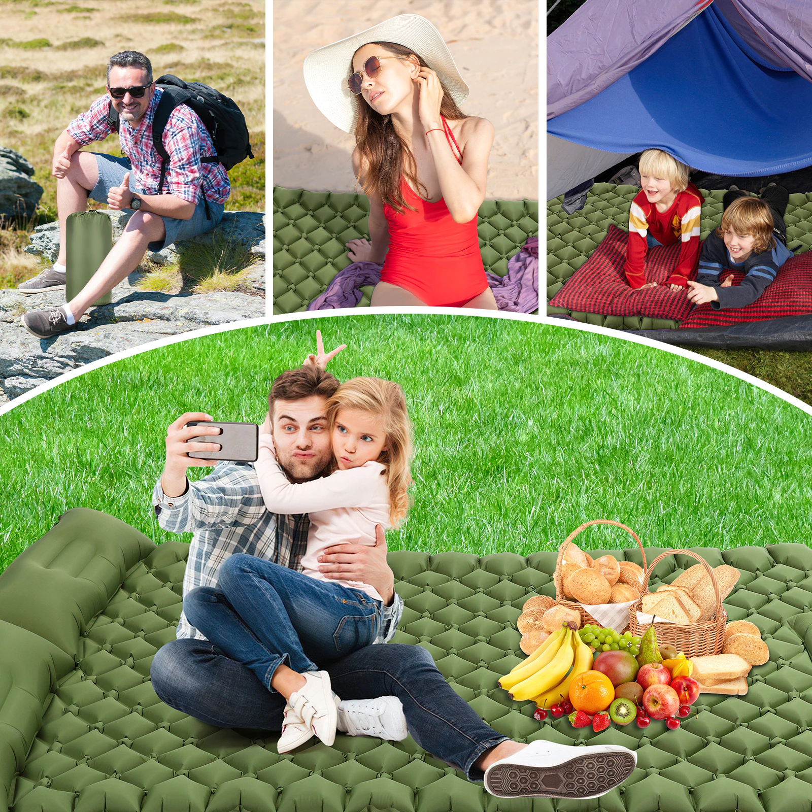 Cheap Goat Tents Camping Sleeping Pad Mat Ultralight Inflatable Mattress In Tent Hiking Trekking Portable Travel Folding Bed Air Pad