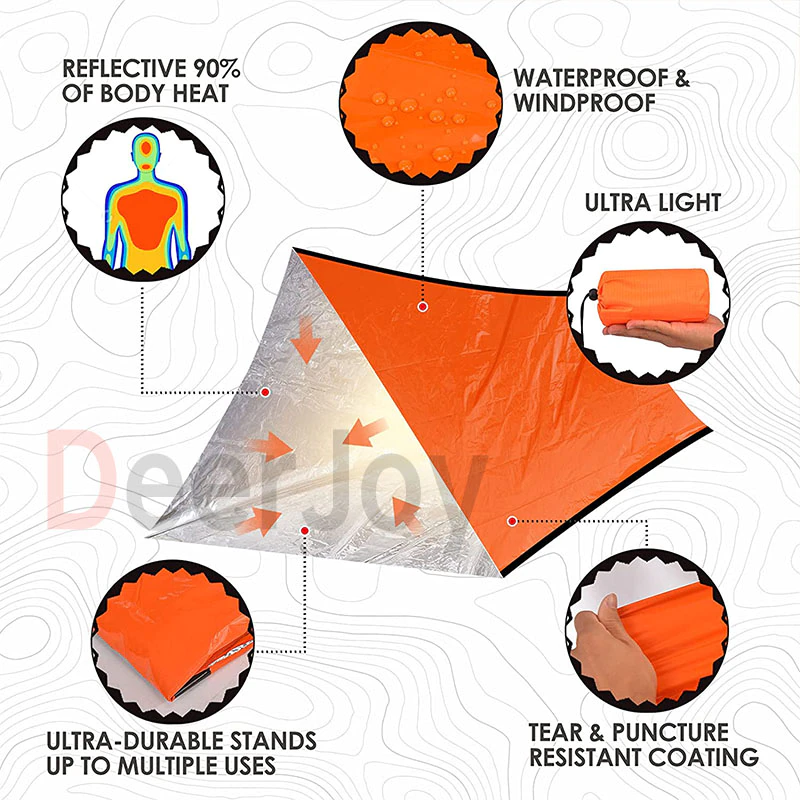 Cheap Goat Tents Emergency Tent Shelter Survival Tent 2 Person Resistant Ultra Lightweight Life Tent Water And Windproof Tube Tent Camping Hiking