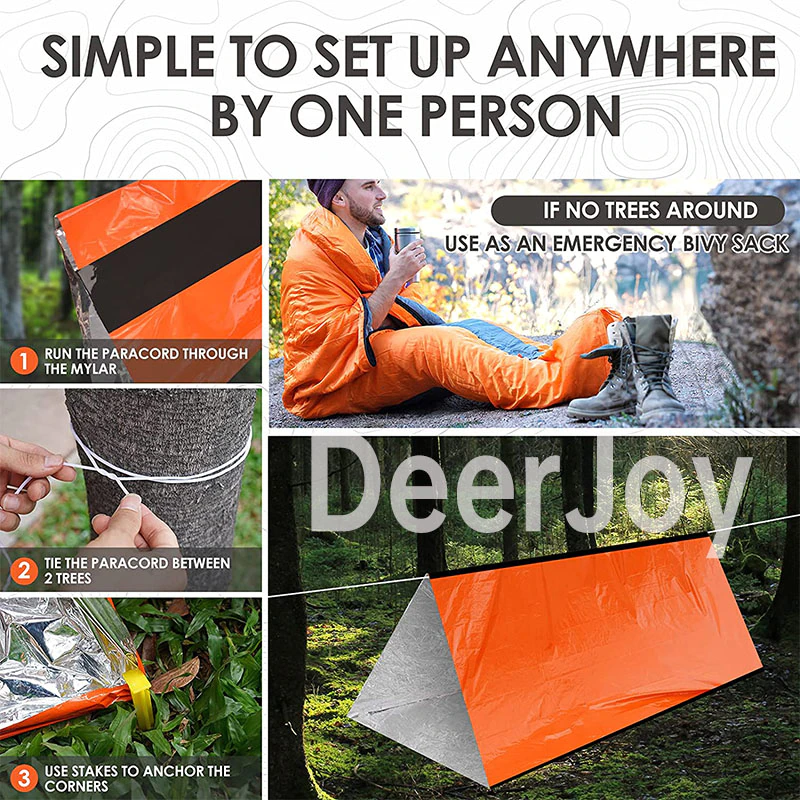 Cheap Goat Tents Emergency Tent Shelter Survival Tent 2 Person Resistant Ultra Lightweight Life Tent Water And Windproof Tube Tent Camping Hiking