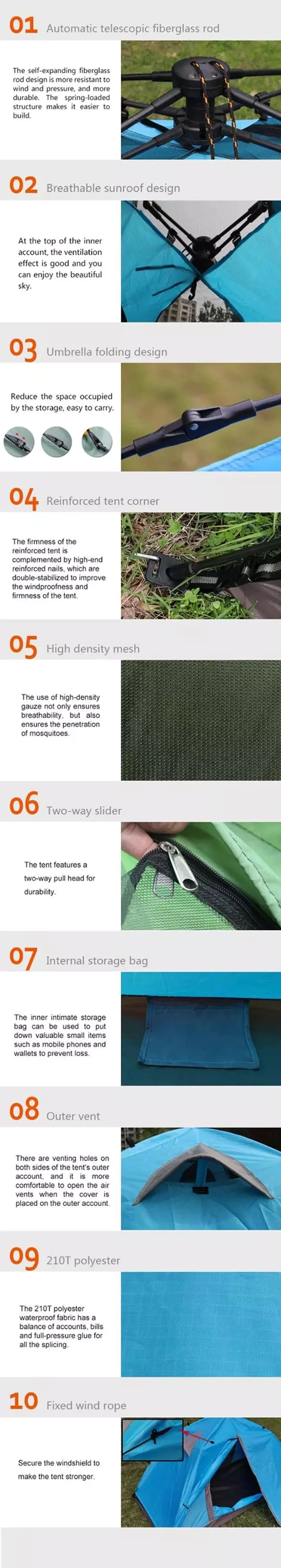 Cheap Goat Tents Folding Tent Ultralight Waterproof Tents Camping Equipment Automatic Travel Outdoor One
