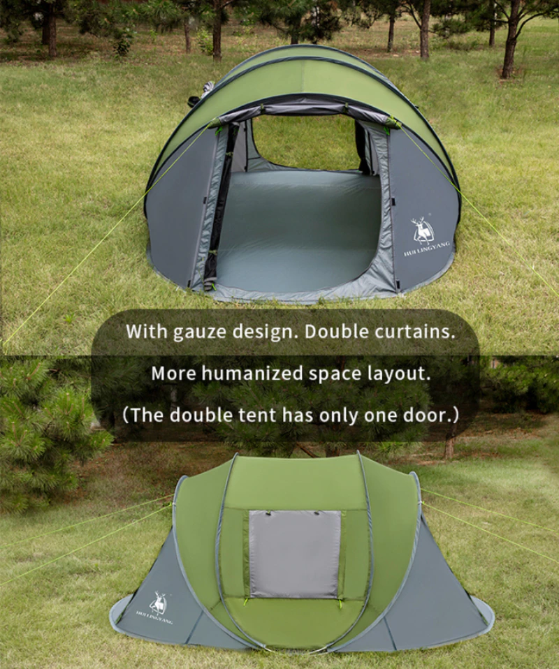 Cheap Goat Tents Huilingyang Throw Tent Outdoor Automatic Tents Throwing Pop Up Waterproof Camping Hiking Tent Waterproof Large Family Tents
