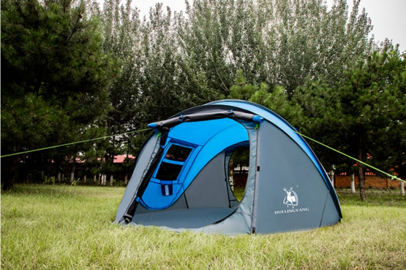 Cheap Goat Tents Huilingyang Throw Tent Outdoor Automatic Tents Throwing Pop Up Waterproof Camping Hiking Tent Waterproof Large Family Tents