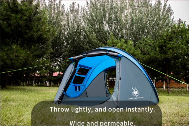 Cheap Goat Tents Huilingyang Throw Tent Outdoor Automatic Tents Throwing Pop Up Waterproof Camping Hiking Tent Waterproof Large Family Tents