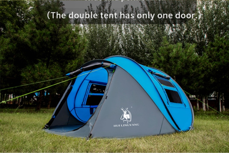 Cheap Goat Tents Huilingyang Throw Tent Outdoor Automatic Tents Throwing Pop Up Waterproof Camping Hiking Tent Waterproof Large Family Tents