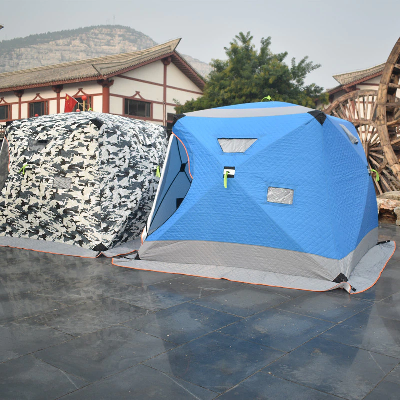 Cheap Goat Tents Large Space Thickened Three Layers Winter Tent Cotton Keeping Warm Ice Fishing Tent 240*240*190cm Windproof Camping Fishing Tent