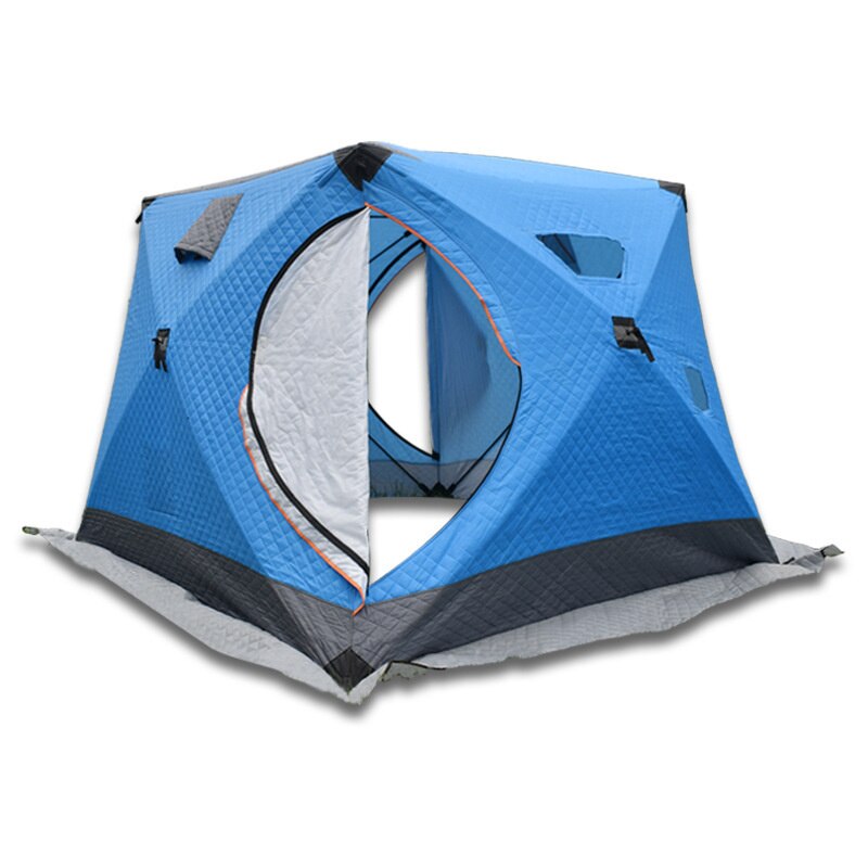 Cheap Goat Tents Large Space Thickened Three Layers Winter Tent Cotton Keeping Warm Ice Fishing Tent 240*240*190cm Windproof Camping Fishing Tent