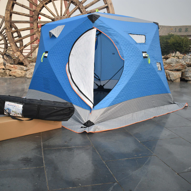 Cheap Goat Tents Large Space Thickened Three Layers Winter Tent Cotton Keeping Warm Ice Fishing Tent 240*240*190cm Windproof Camping Fishing Tent