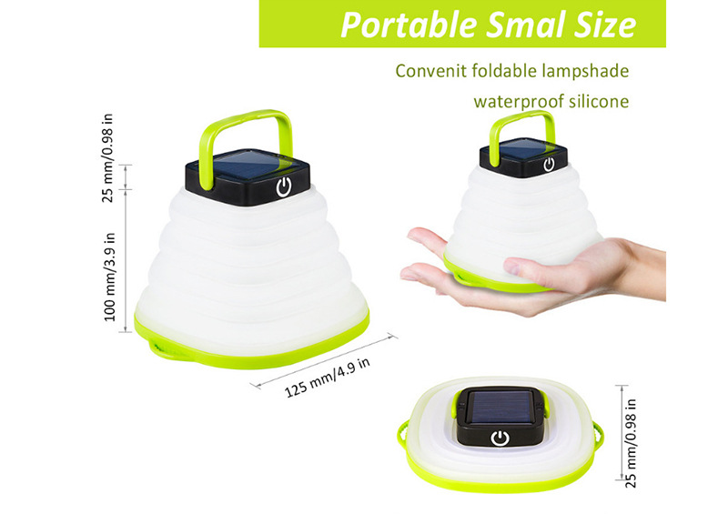 Cheap Goat Tents Led Solar Folding Camping Lamp Portable Soft Rubber Telescopic Light Waterproof Rechargeable Tent Lantern Emergency Lights