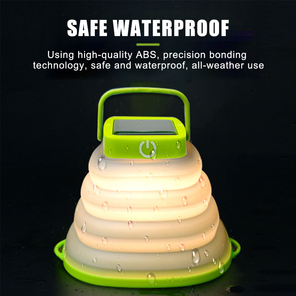 Cheap Goat Tents Led Solar Folding Camping Lamp Portable Soft Rubber Telescopic Light Waterproof Rechargeable Tent Lantern Emergency Lights