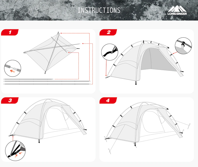 Cheap Goat Tents Longsinger G6 Silicon Ultra Light Double Deck Outdoor Camping Climbing Ten