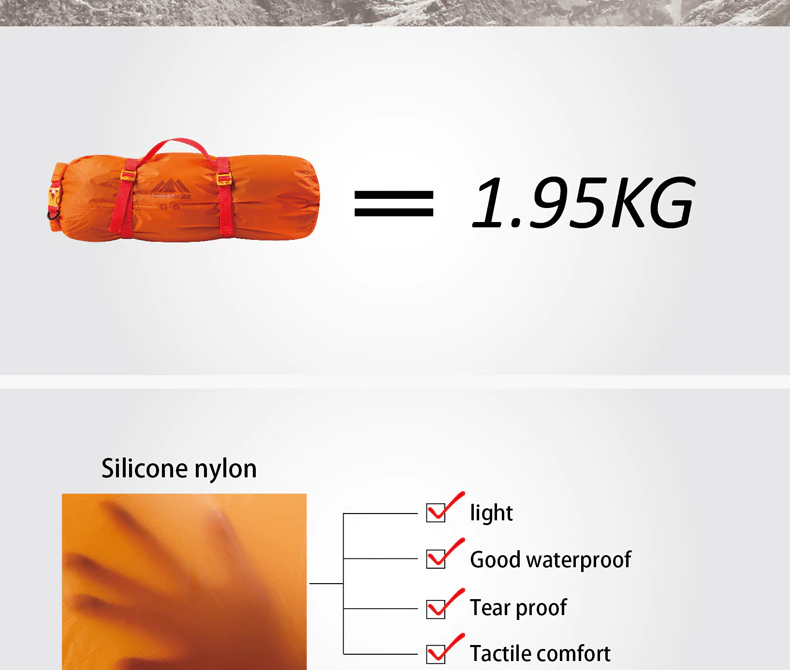 Cheap Goat Tents Longsinger G6 Silicon Ultra Light Double Deck Outdoor Camping Climbing Ten
