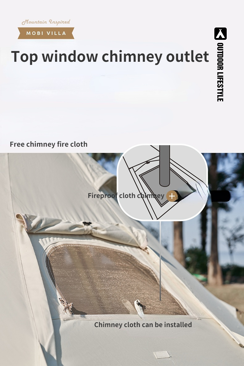 Cheap Goat Tents Mobi Garden Nature Hike Outdoor Camping Tent Travel Large Space Light Luxury Cotton Rain Proof Sun Protection Camping Equipment