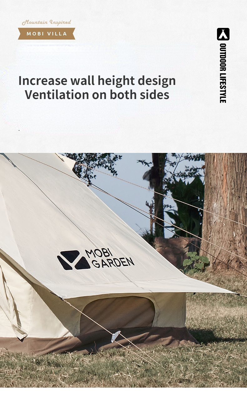 Cheap Goat Tents Mobi Garden Nature Hike Outdoor Camping Tent Travel Large Space Light Luxury Cotton Rain Proof Sun Protection Camping Equipment