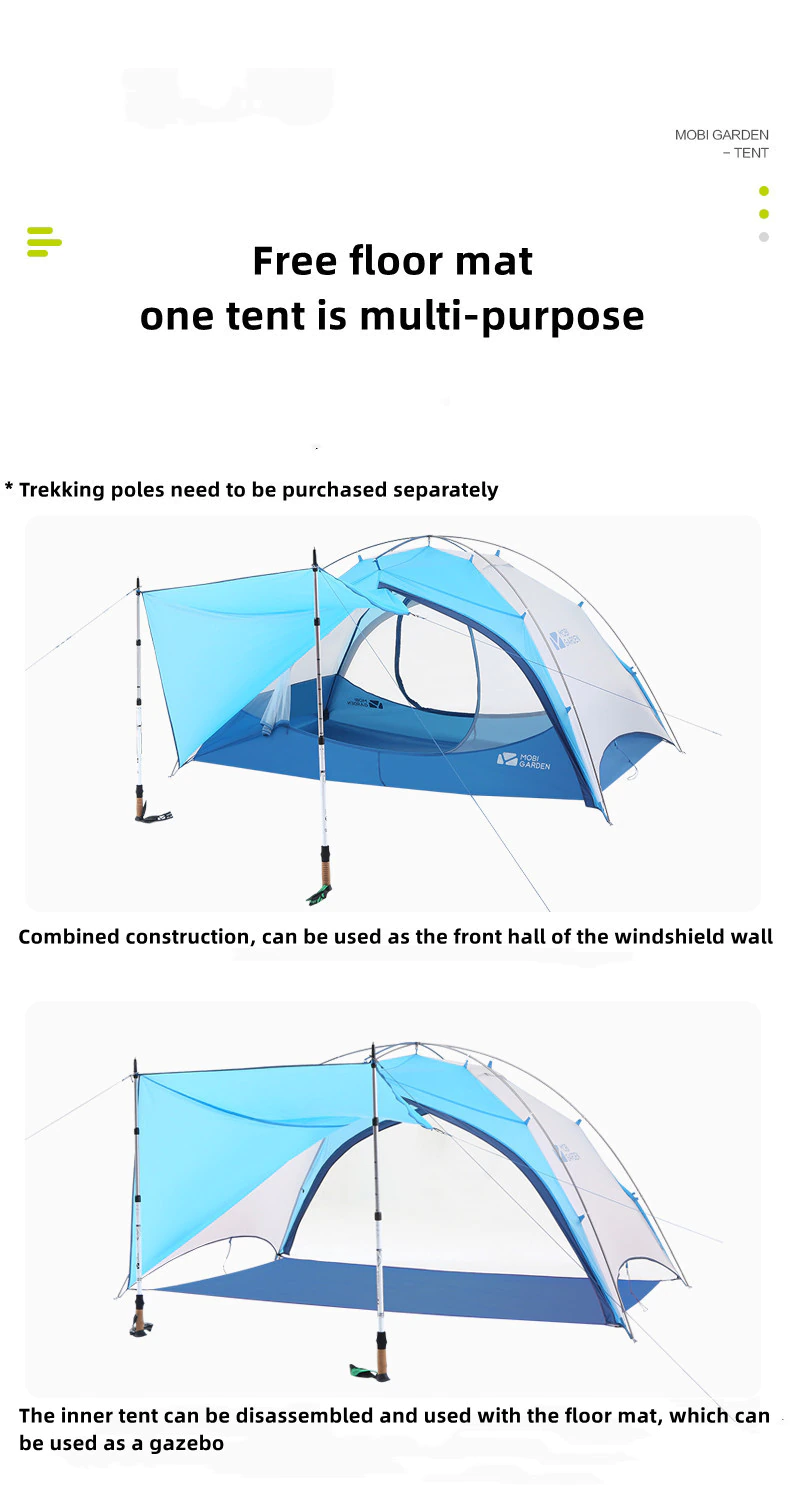 Cheap Goat Tents Mobi Garden Nature Hike Outdoor Camping Tent Travel Rain And Wind Proof Double Ultra Light Outer Bracket Easy To Build Tents