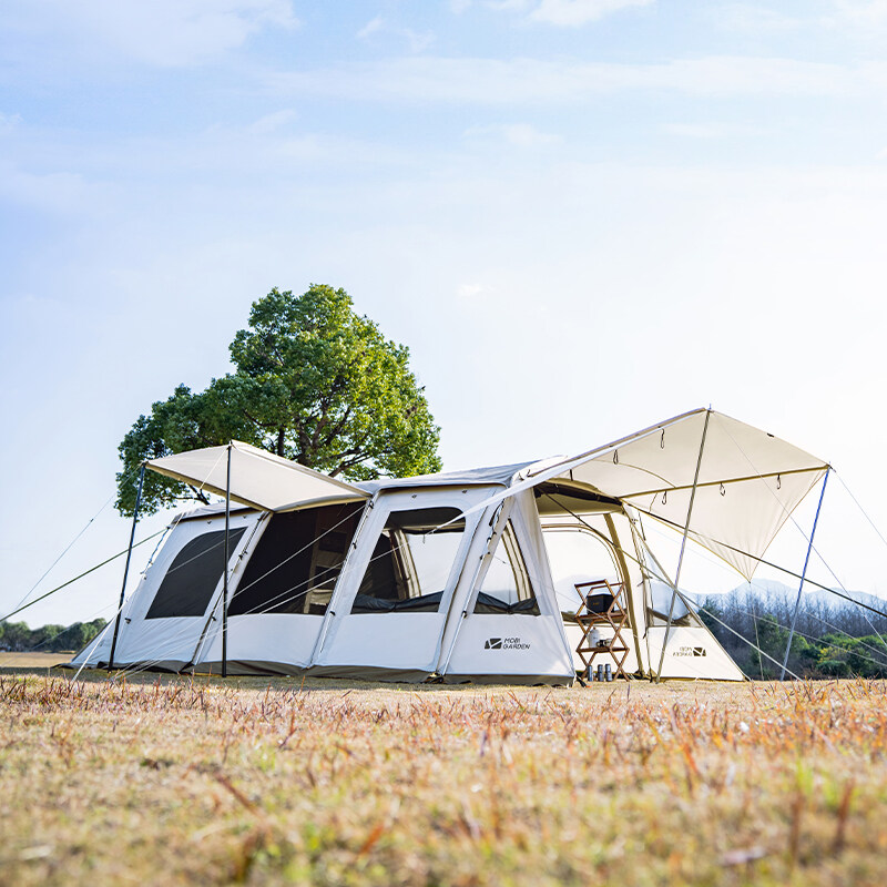Cheap Goat Tents Mobi Garden Tent Camping Outdoor Camping Equipment Windproof And Rainproof Two Rooms One Hall Large Space Tunnel Tent Lansheng