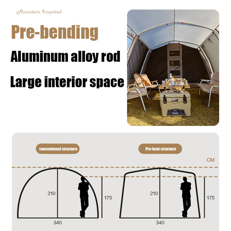 Cheap Goat Tents Mobi Garden Tent Camping Outdoor Camping Equipment Windproof And Rainproof Two Rooms One Hall Large Space Tunnel Tent Lansheng