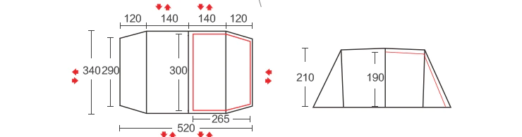 Cheap Goat Tents Mobi Garden Tent Camping Outdoor Camping Equipment Windproof And Rainproof Two Rooms One Hall Large Space Tunnel Tent Lansheng