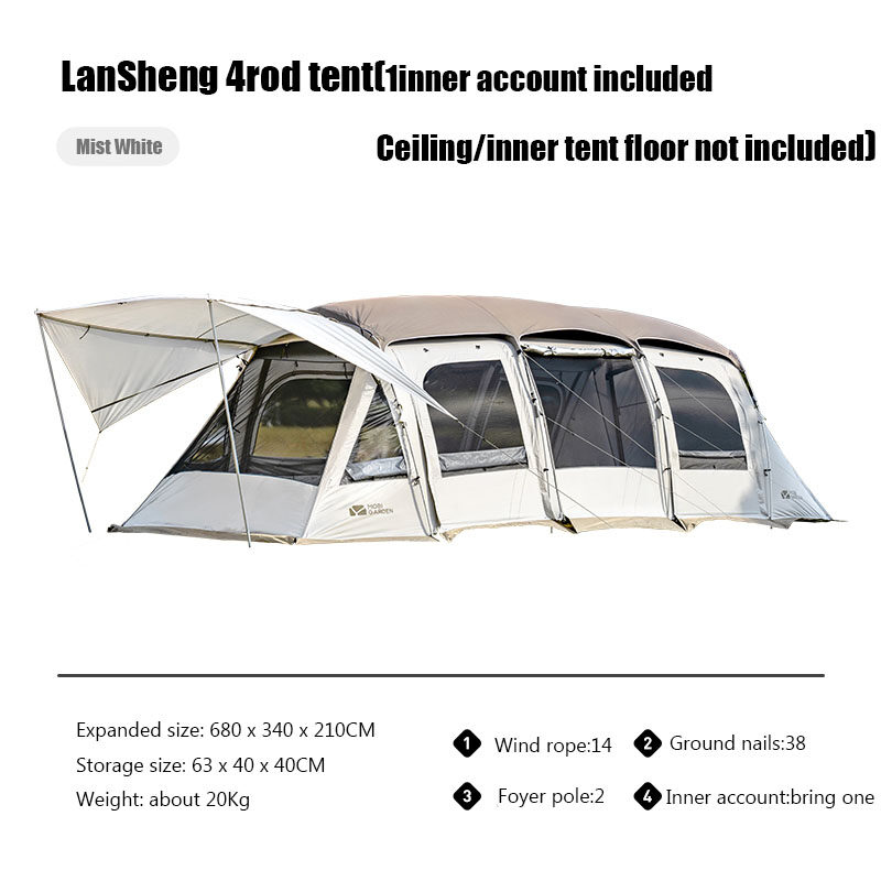 Cheap Goat Tents Mobi Garden Tent Camping Outdoor Camping Equipment Windproof And Rainproof Two Rooms One Hall Large Space Tunnel Tent Lansheng