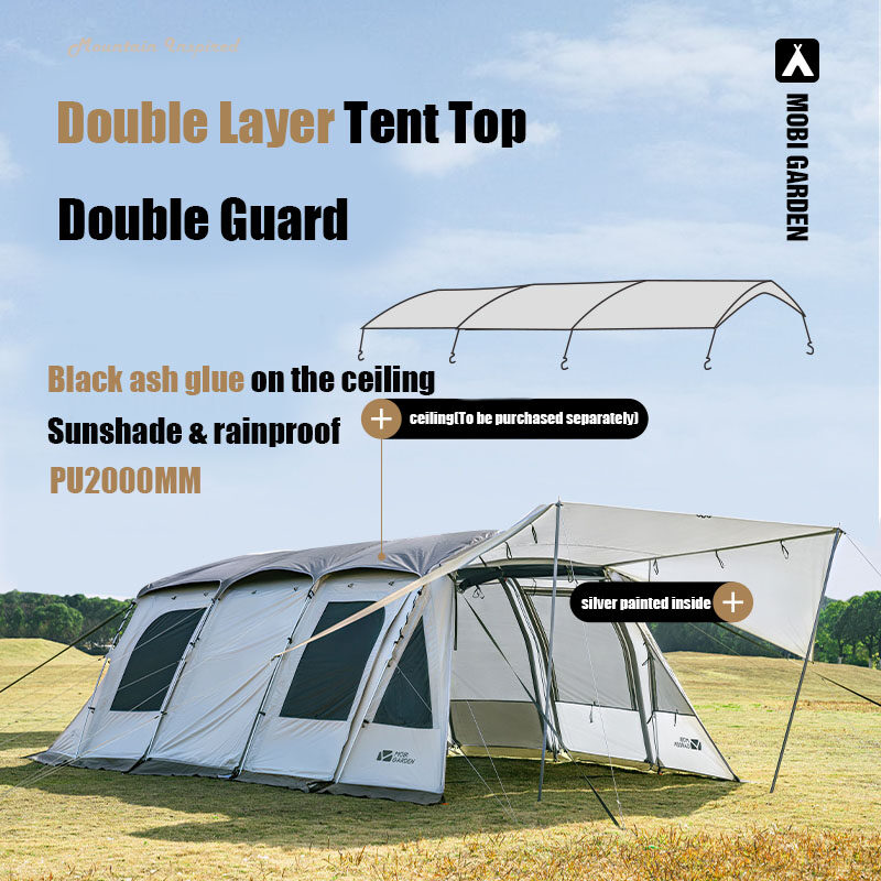Cheap Goat Tents Mobi Garden Tent Camping Outdoor Camping Equipment Windproof And Rainproof Two Rooms One Hall Large Space Tunnel Tent Lansheng