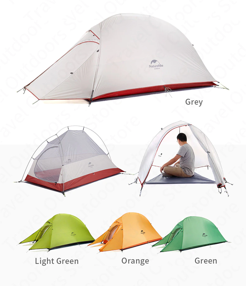 Cheap Goat Tents  Cloud Up Outdoor Camping Tent Ultralight 1 2 3 Man 20d Silica Gel Single Double Persons Tent Hiking With Free Mat