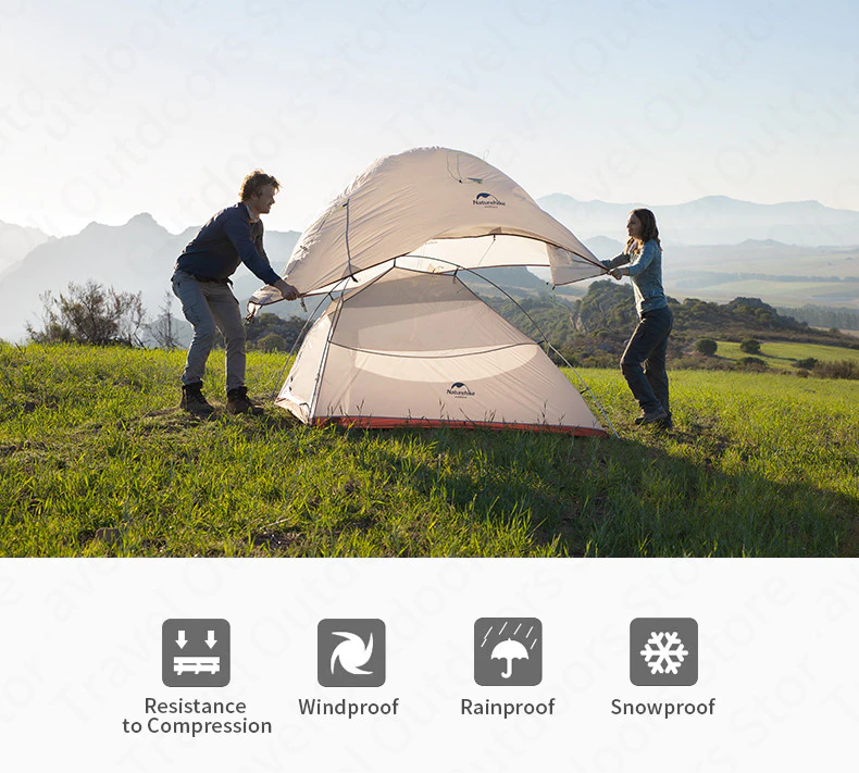Cheap Goat Tents  Cloud Up Outdoor Camping Tent Ultralight 1 2 3 Man 20d Silica Gel Single Double Persons Tent Hiking With Free Mat